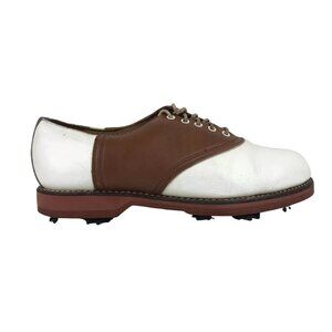 Polo Ralph Lauren Womens W1001013-104 White Brown Lace Up Golf‎ Shoes Size 8 B